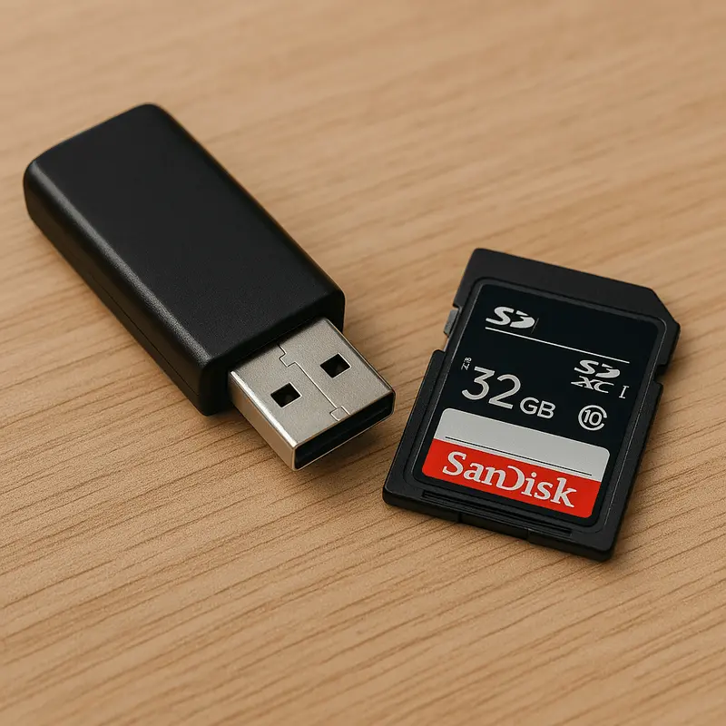 Geheugenkaart of USB-stick